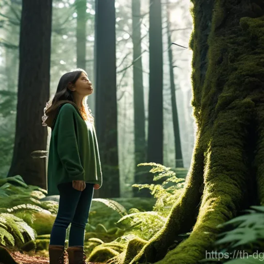 디지털 자산 가치의 비교 분석 - A curious teenage girl with long, wavy brown hair, wearing a comfortable, oversized knit sweater in ...